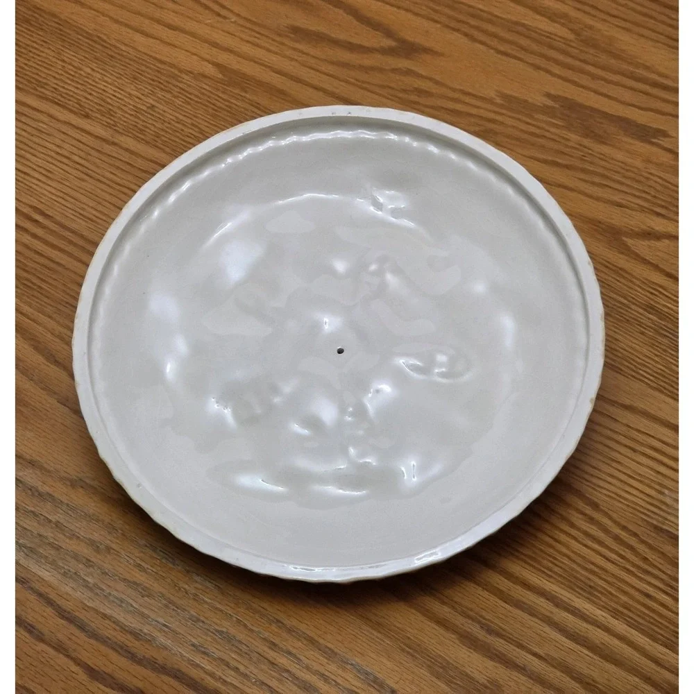 Vintage 1980's Ceramic Cherry Pie Themed Pie plate Lid Cover Hand Painted